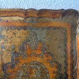Old Florentine tray rectangle in papier-mâché