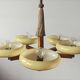 Art Deco Chandelier with 5 Arms and Round Shades from the 1930s