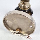 Pair of vintage space age chrome and molded glass wall lights, bedside night light