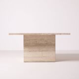 Postmodern travertine stone coffe table, Italy, 1980s