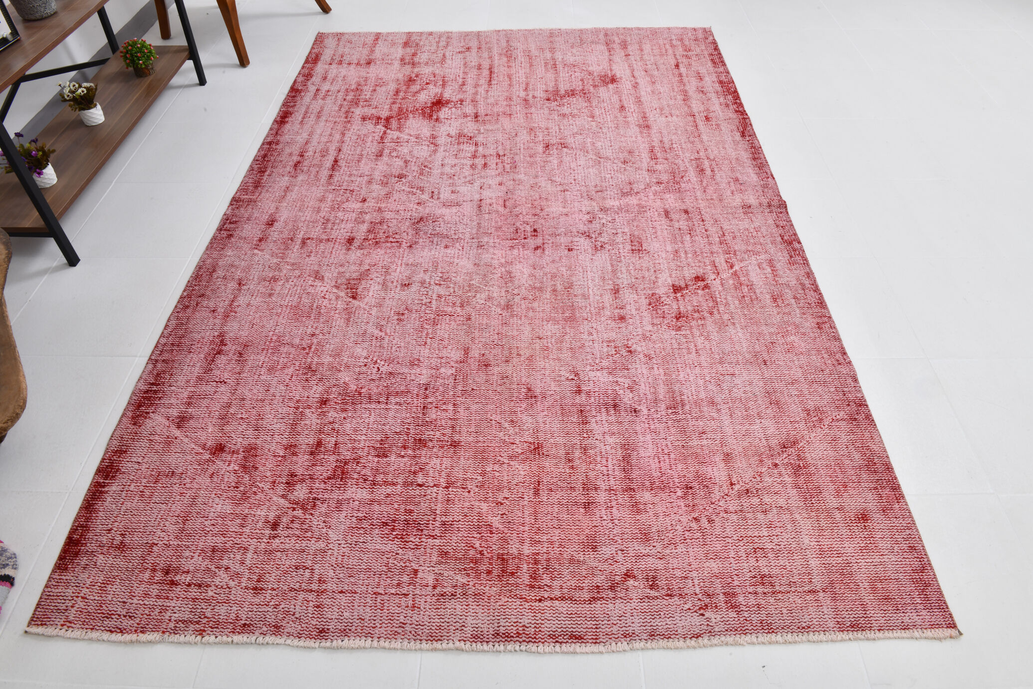 Pale red modern vintage rug