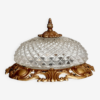 Ceiling lamp in glass and bronze