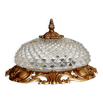 Ceiling lamp in glass and bronze