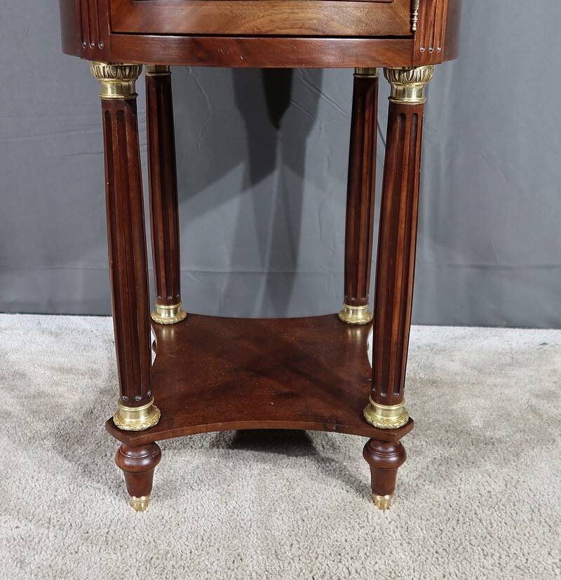Small Tambour Table in Mahogany, Louis XVI style – Late 19th century