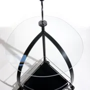 Vintage Bauhaus-style serving trolley with glass top