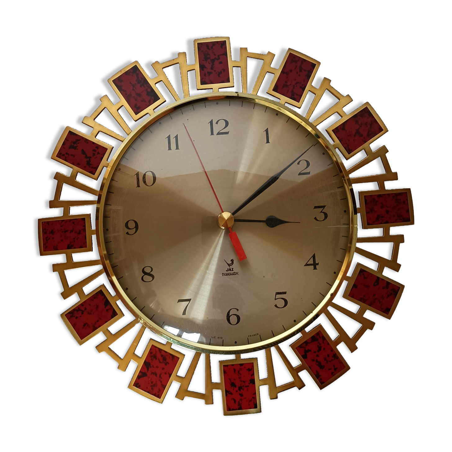Wall clock Jaz golden brass