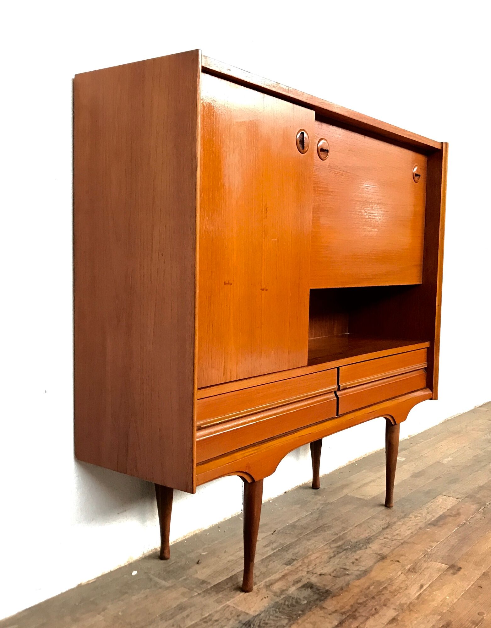 Scandinavian high sideboard in teak 1960s