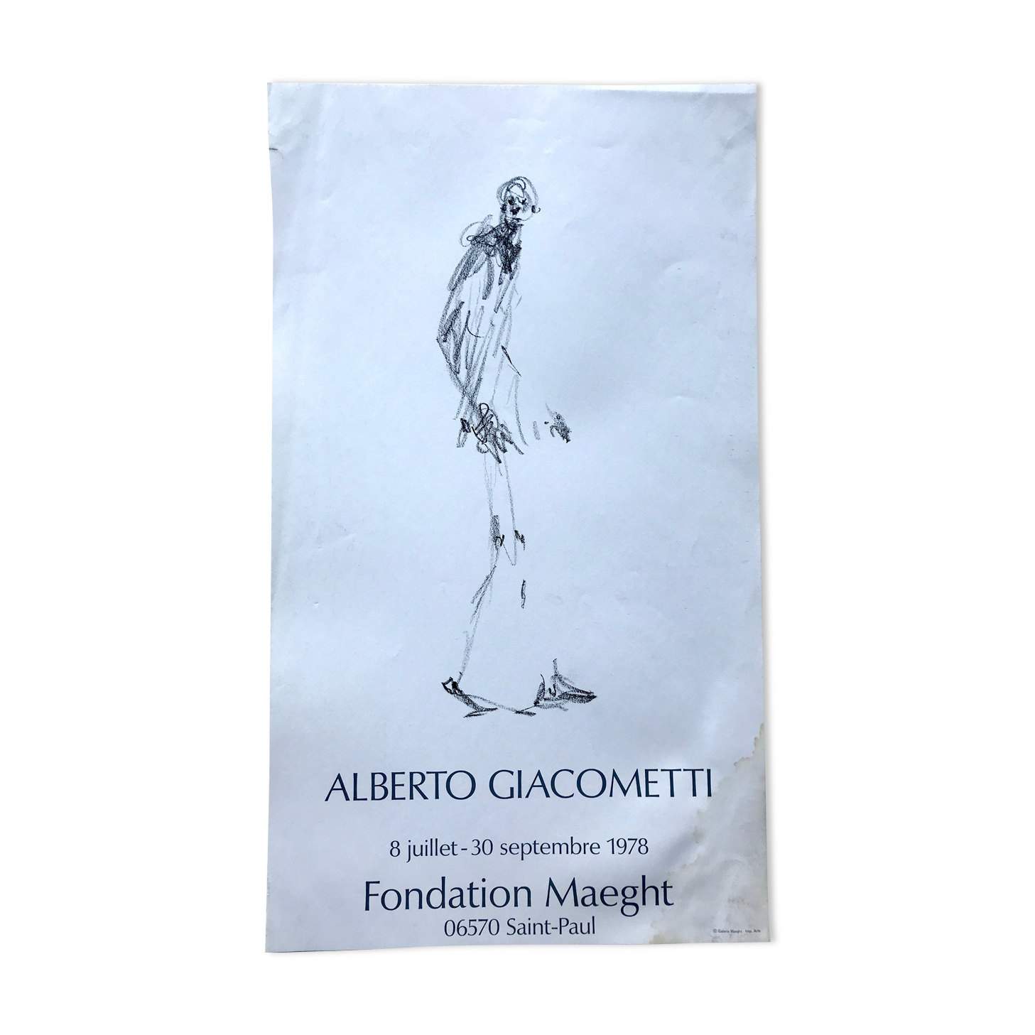 Vintage exhibition poster by Alberto Giacometti, maeght foundation