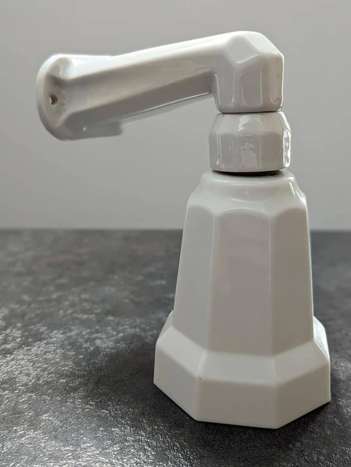 Old white porcelain wall lamp art deco bathroom 1930 opaline tulip 1930