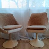 Set of 2 vintage swivel armchairs