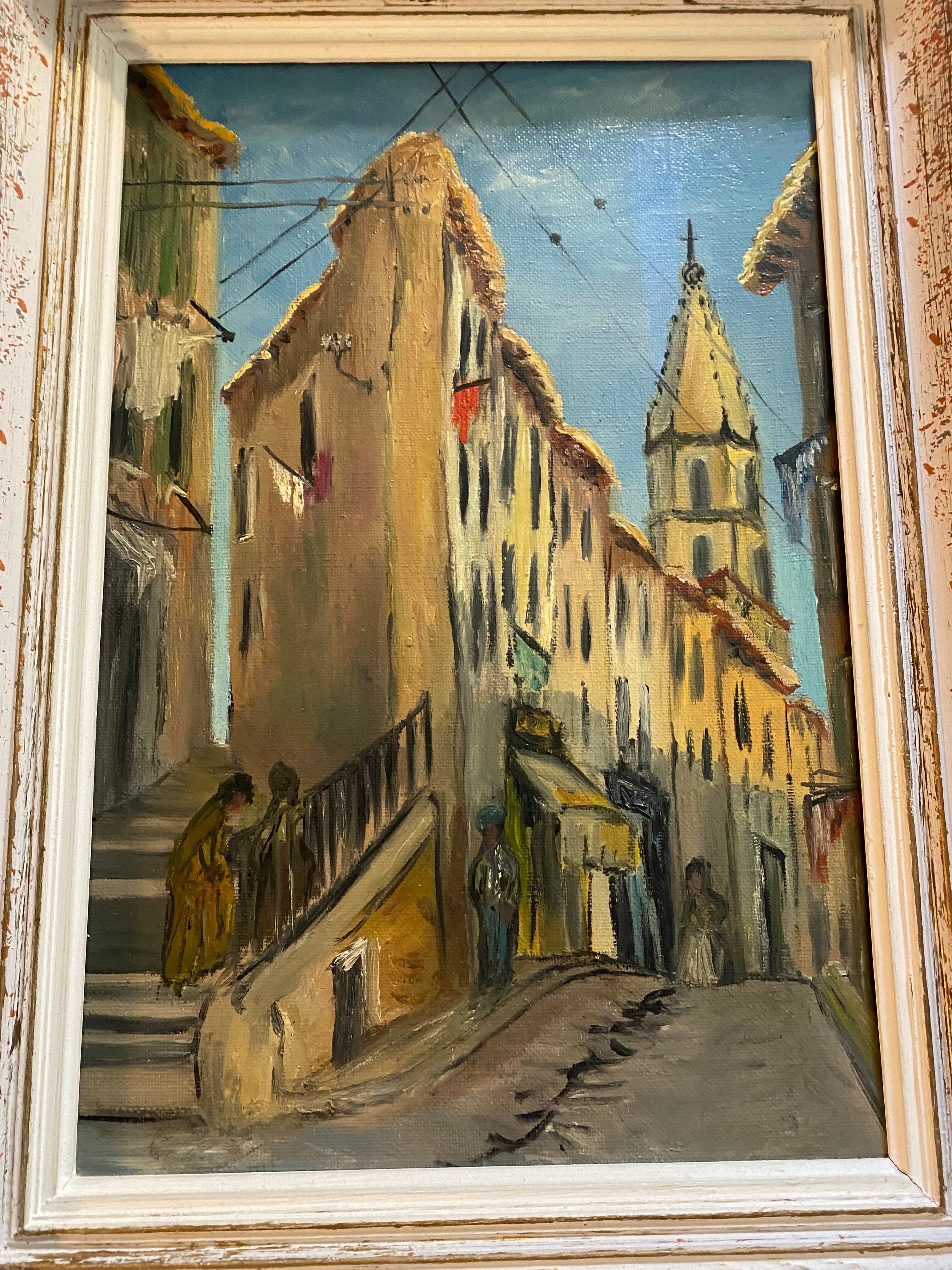 Painting of Marseille, vintage