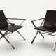 Pair of leather and chrome metal armchairs, Italy - 1970