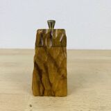 Pepper shaker gouged brutalist olive wood