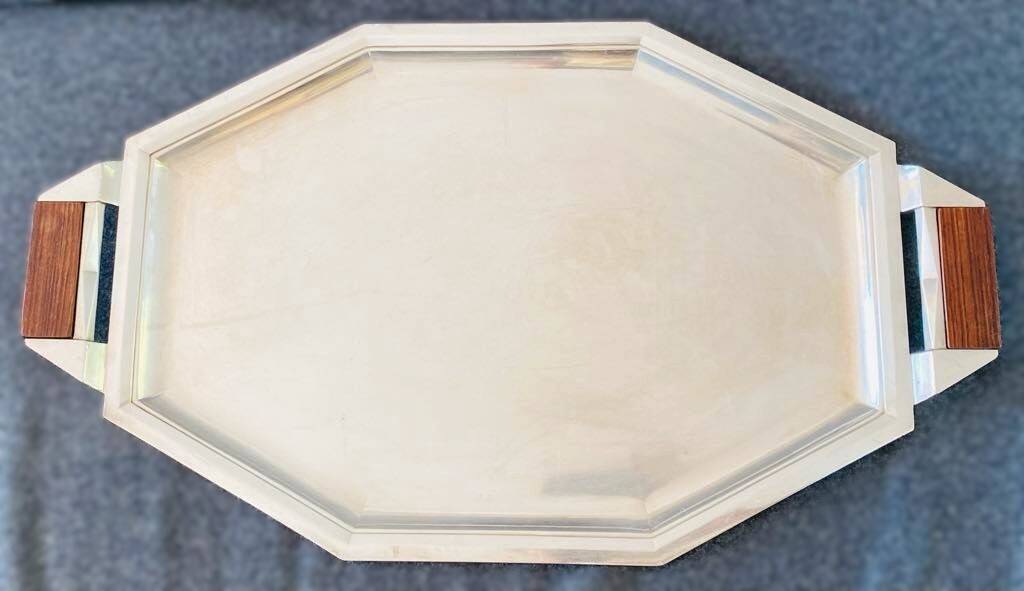 Large serving tray stamped Ravinet d'Enfert, Art Deco period