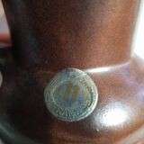 Vase en céramique numéroté brun du milieu du siècle d'Ueberlacken