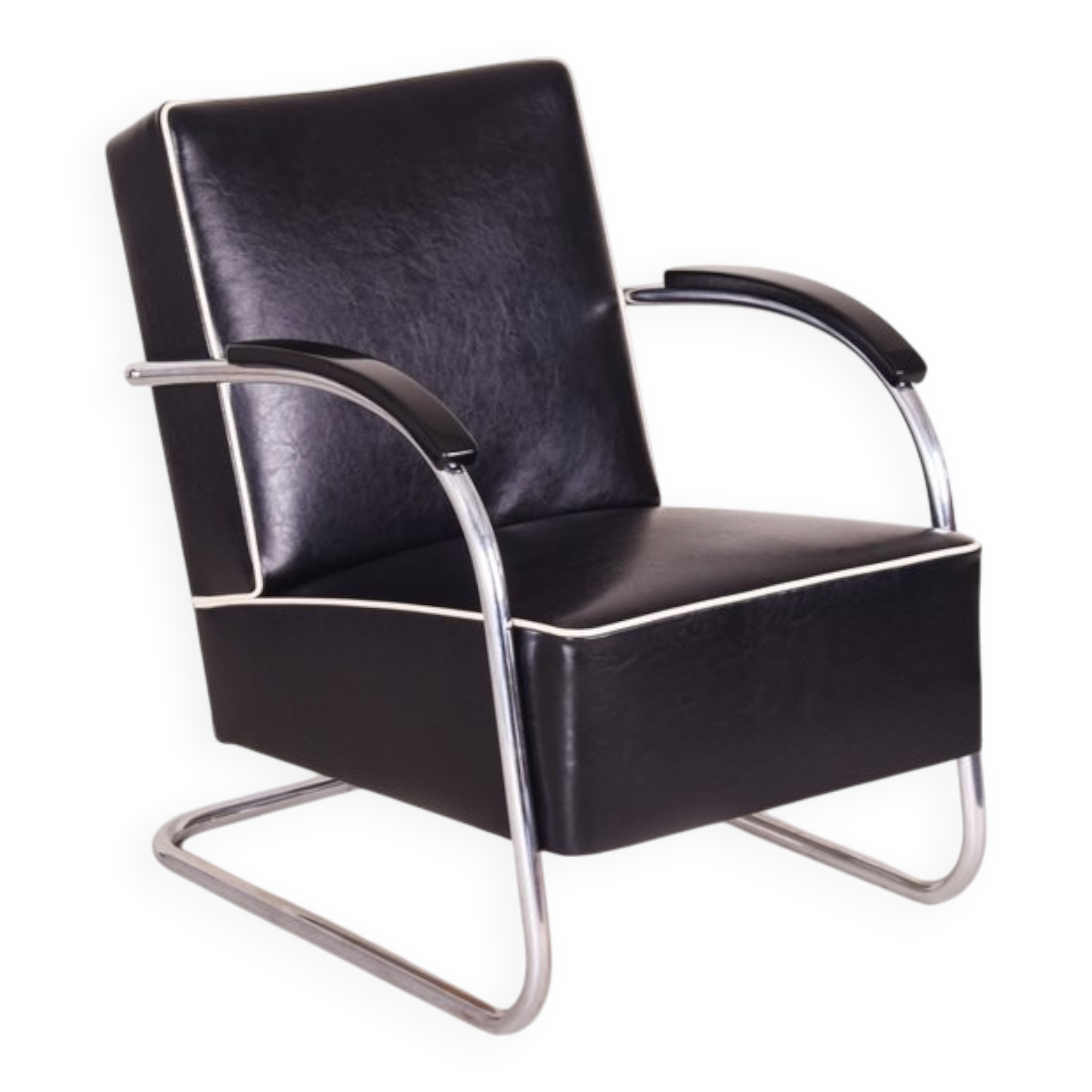 Bauhaus Armchair in Chrome and Leather from Mücke Melder, 1930s