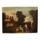 Antique Spanish painting of Jesus and the Samaritan woman at the well