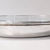 Plat de chevreuil plaqué argent avec casserole en verre pyrex par Sabattini, Italie