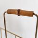 Porte-revues vintage 1950 en laiton & bambou