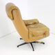 Midcentury Swivel Leather Armchair, Peem, Finland, 1970s