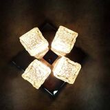 Vintage design Ice glass Flush Mount ceiling lamp 'Ice cubes'