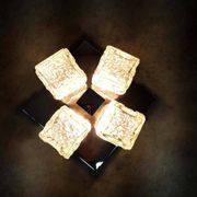 Vintage design Ice glass Flush Mount ceiling lamp 'Ice cubes'