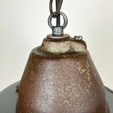 Industrial Grey Enamel and Cast Iron Pendant Light, 1960s