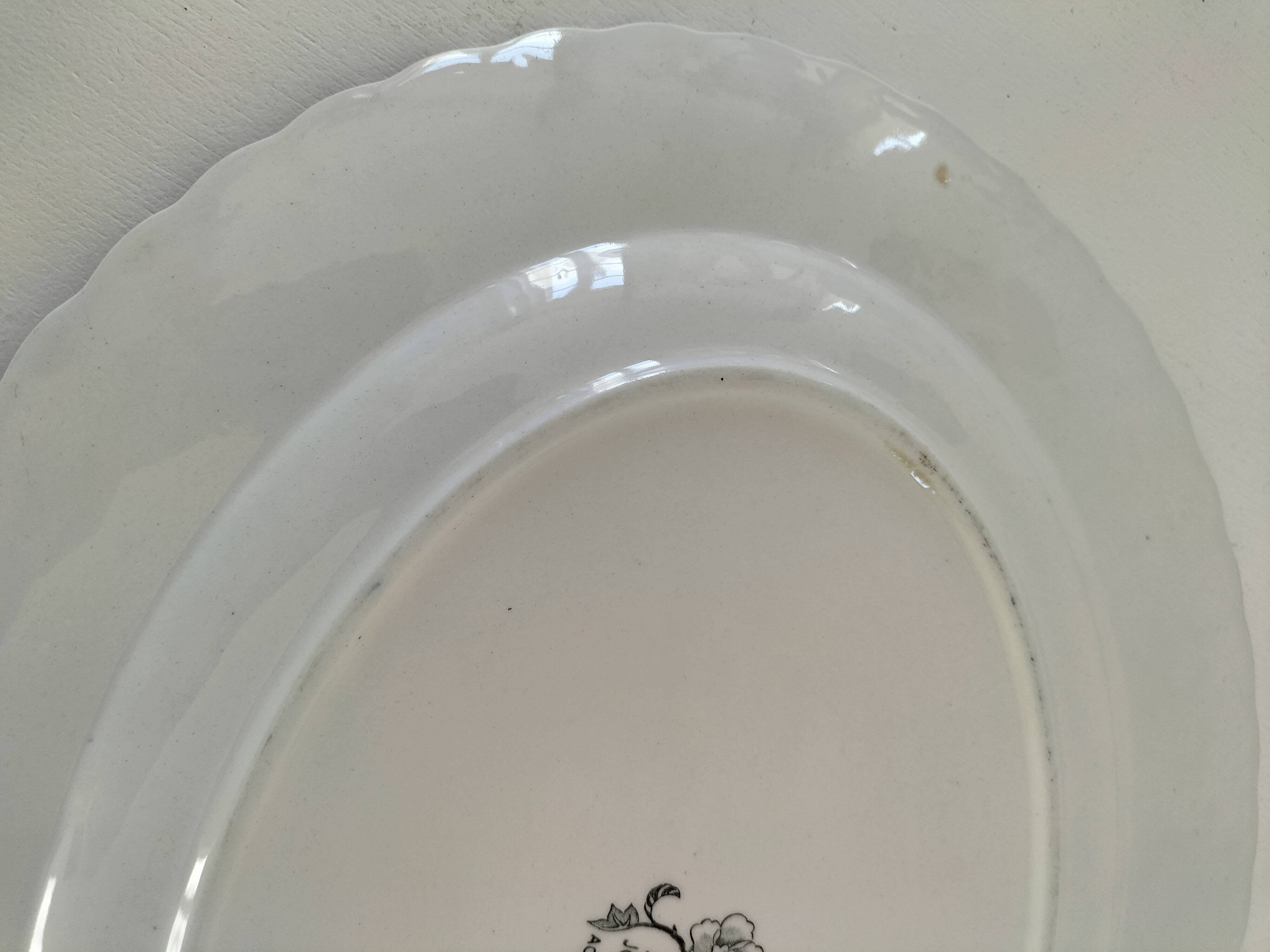 Antique oval plate Johnson Brothers "Lotus" blue, England
