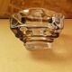 Old vintage transparent & smoked crystal ashtray
