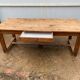 Farmhouse dining table 205cm for 8/10 people in solid pine with 1 drawer 1930