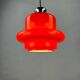 Red opaline glass pendant by Hustadt Leuchten, 1960