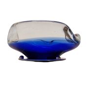 Bol en verre de Murano bleu, années 1990, vintage