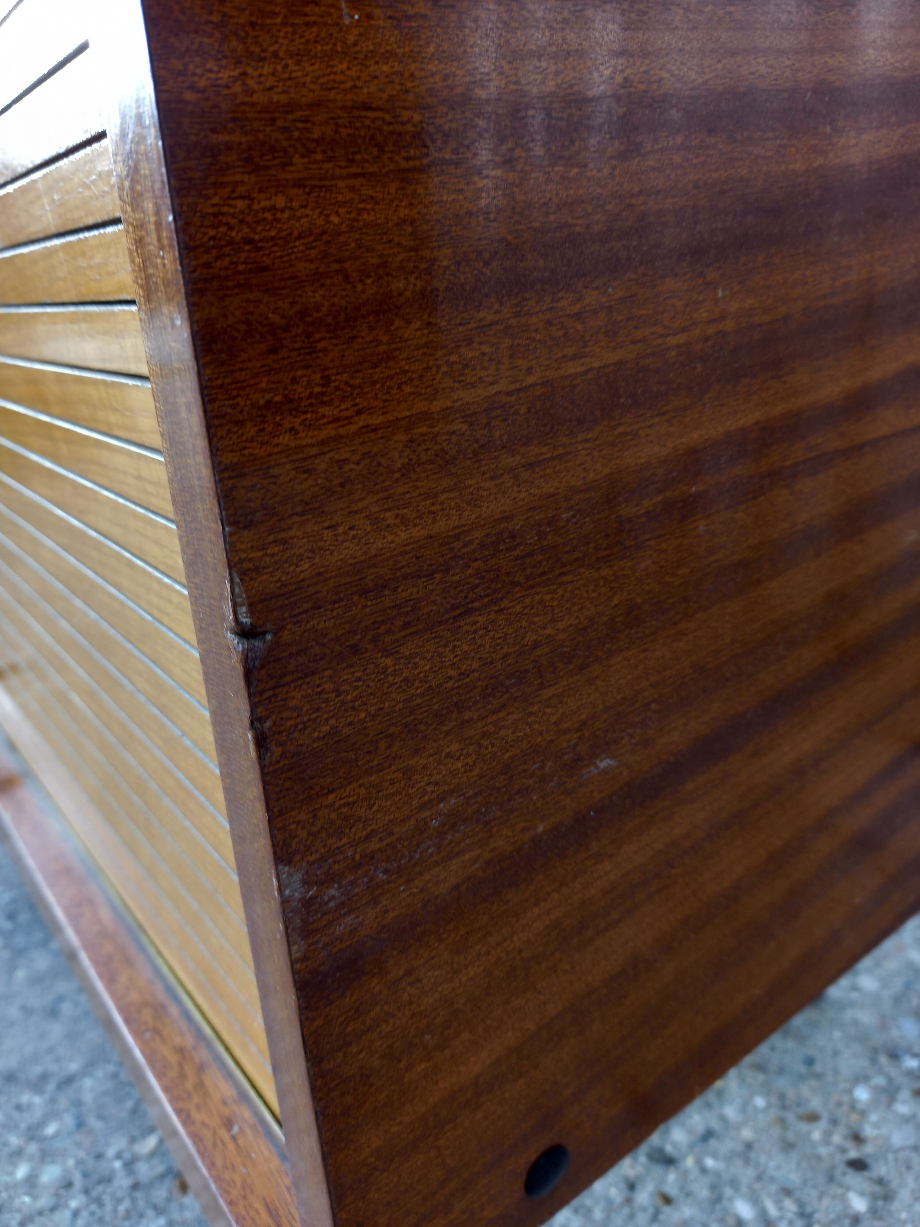 Vintage sideboard with shutter or sliding door 60s