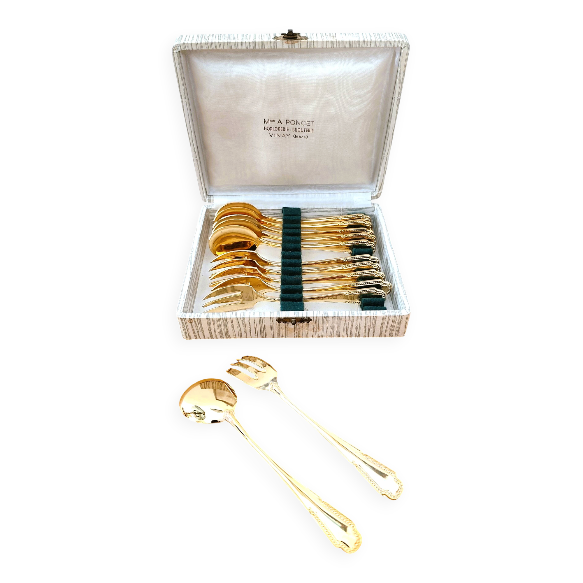 Vintage gold dessert forks and spoons