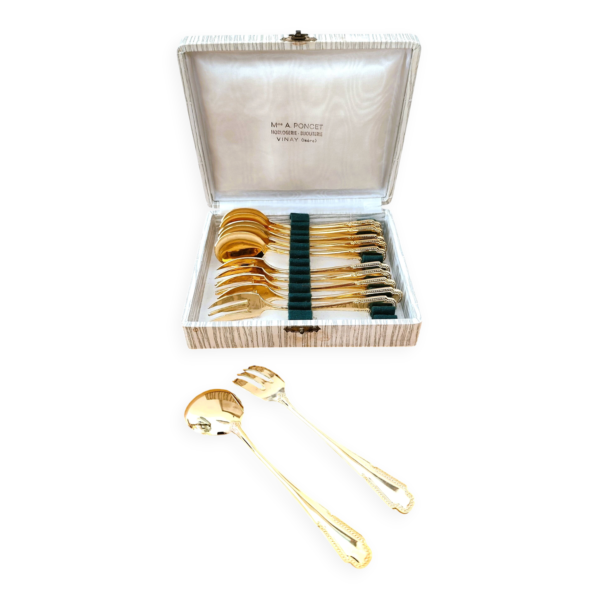 Vintage gold dessert forks and spoons