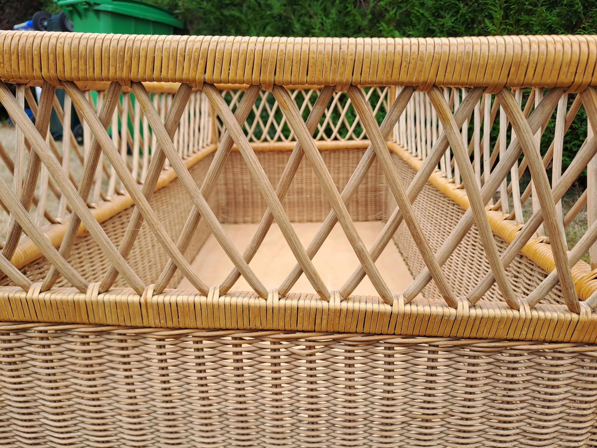 Rattan cradle.