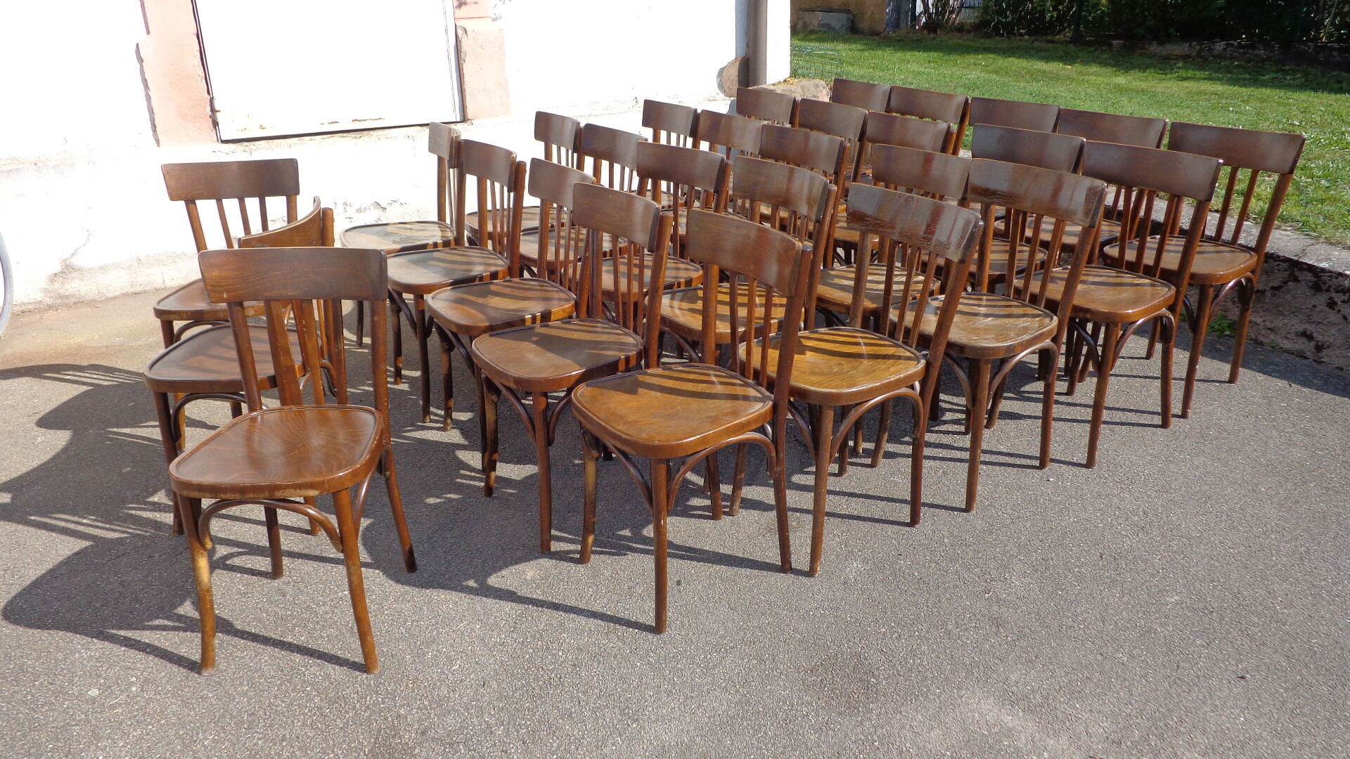 Set of 28 vintage bistro chairs