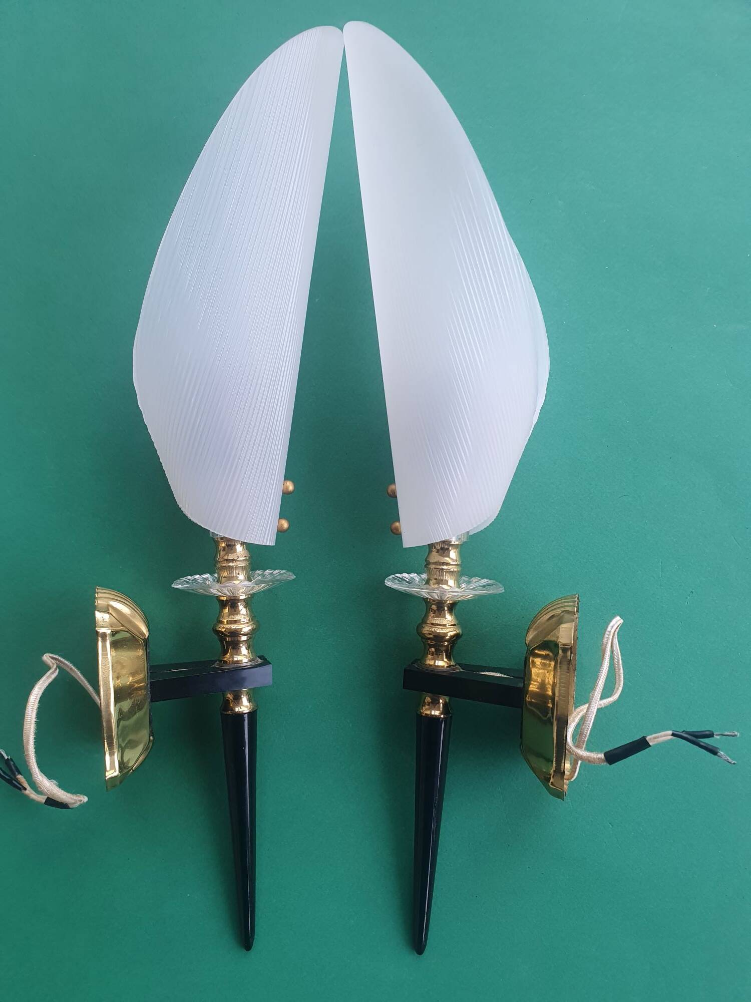 Pair of 50s rockabilly torch wall lights