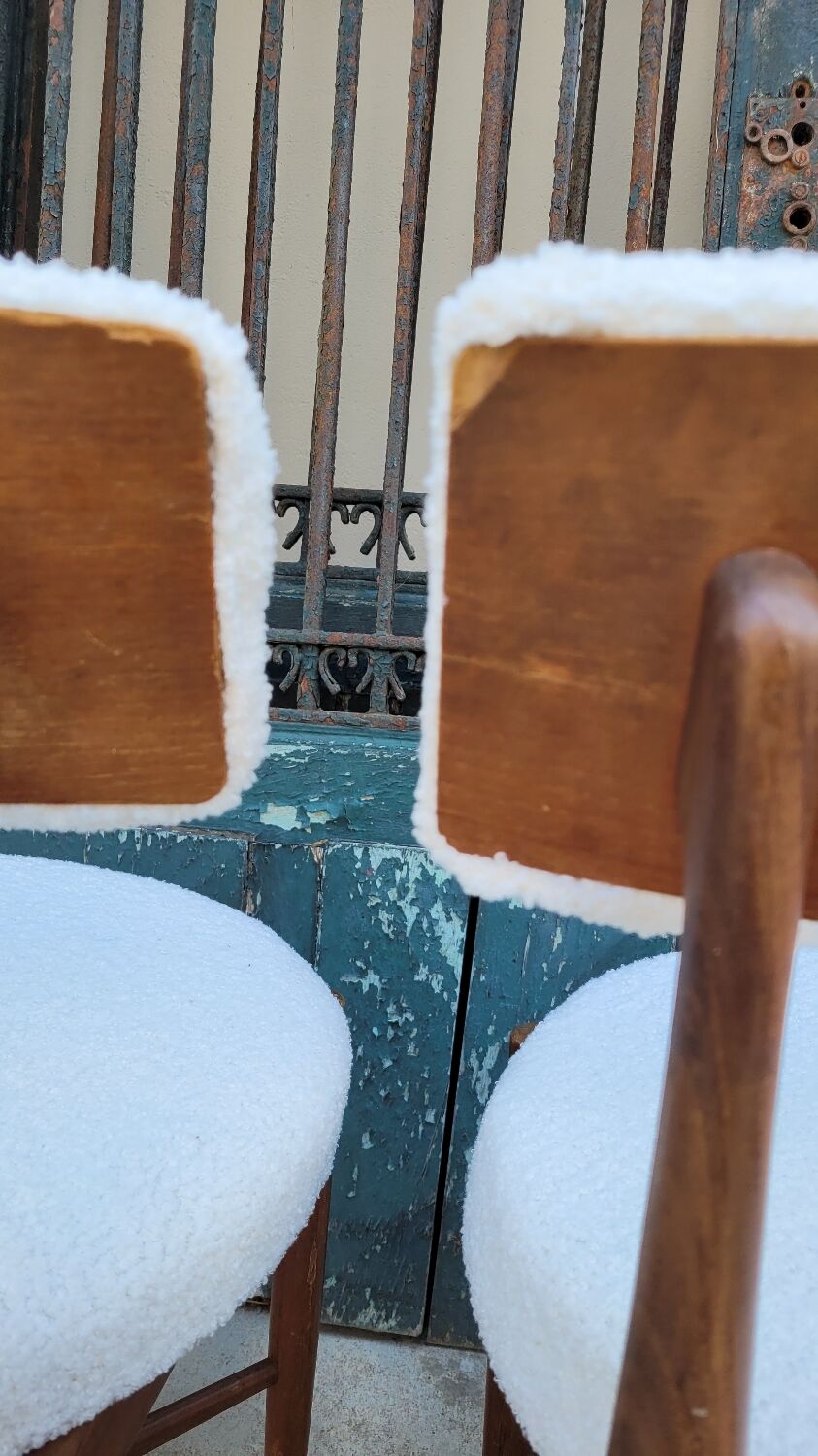 Series of 4 design Scandinavian teak chairs