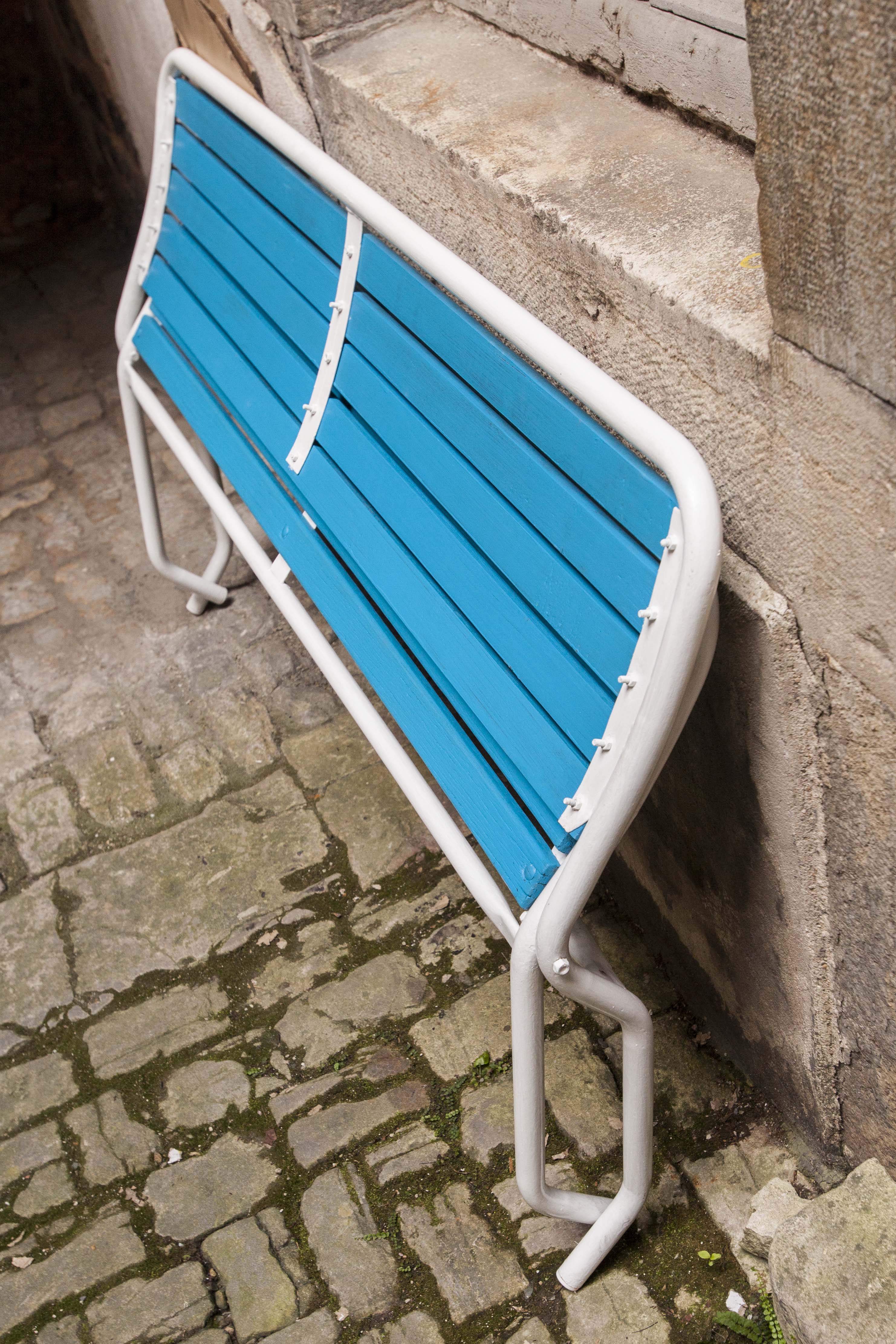 Restored 60s folding garden bench