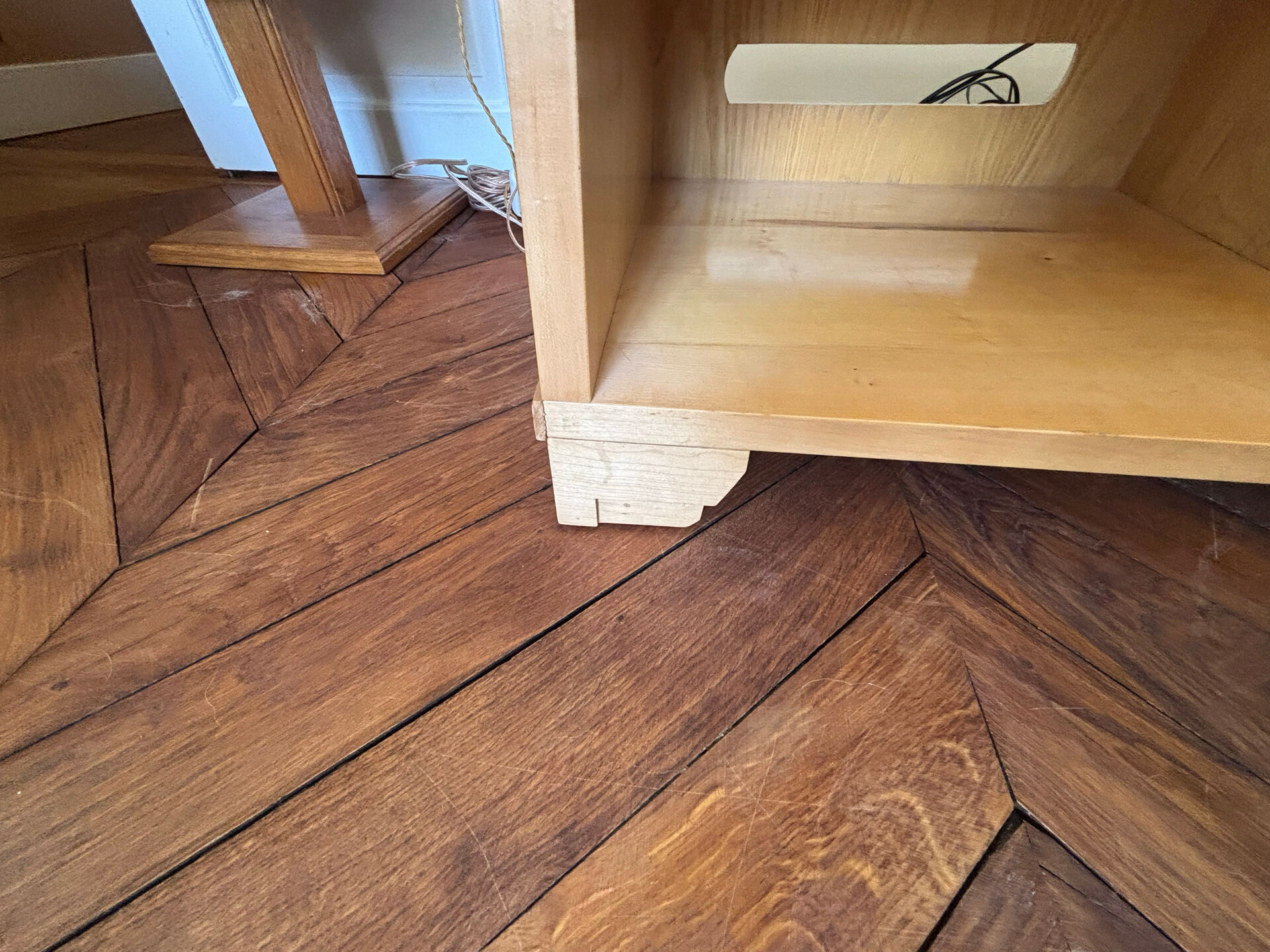 Solid sycamore hi-fi furniture in Art Deco style