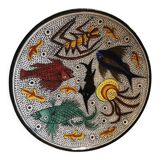 Vintage round dish fish décor