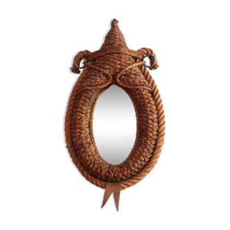 Oval rope mirror like donkey necklace, 60s 53x25cm