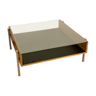 Table basse Habitat en verre et bois