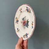 Series of 7 Sarreguemines earthenware dessert plates, Agreste model