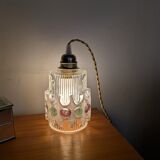 Textured glass pendant in the style of Doria Leuchten (1960)