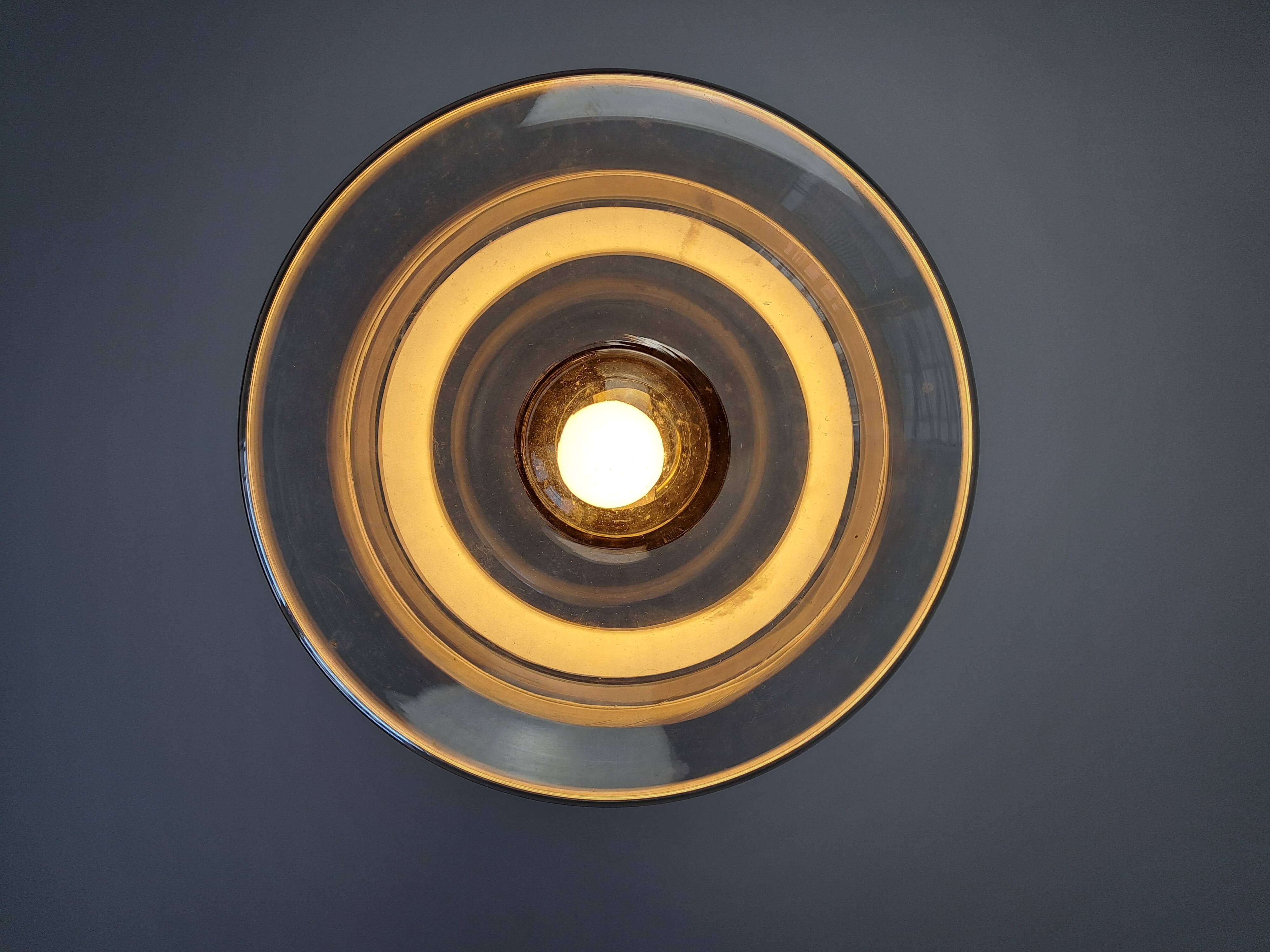 Vintage Glashütte Limburg space age pendant light
