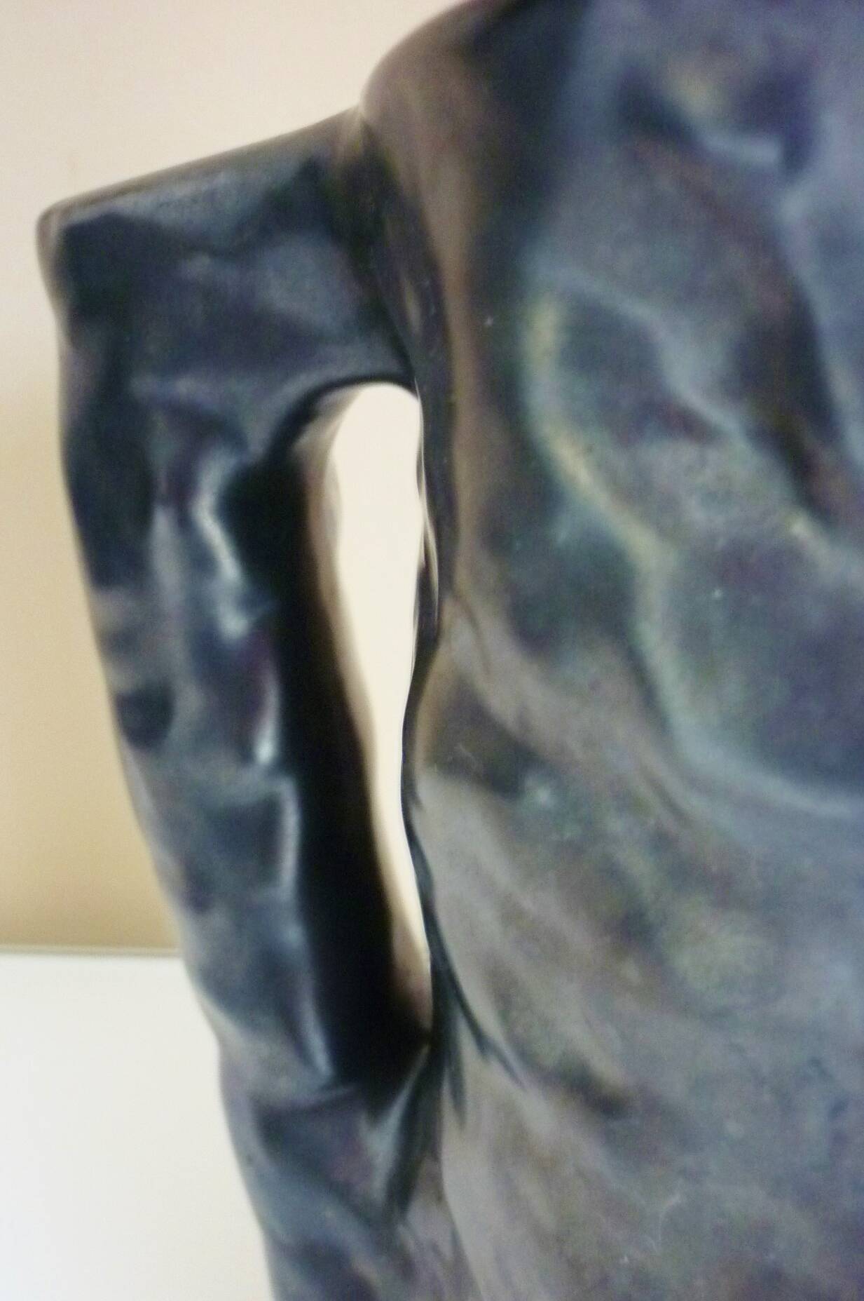 Glazed ceramic pitcher, design from the 50s/60s, signed "La Poterie Perigordine"