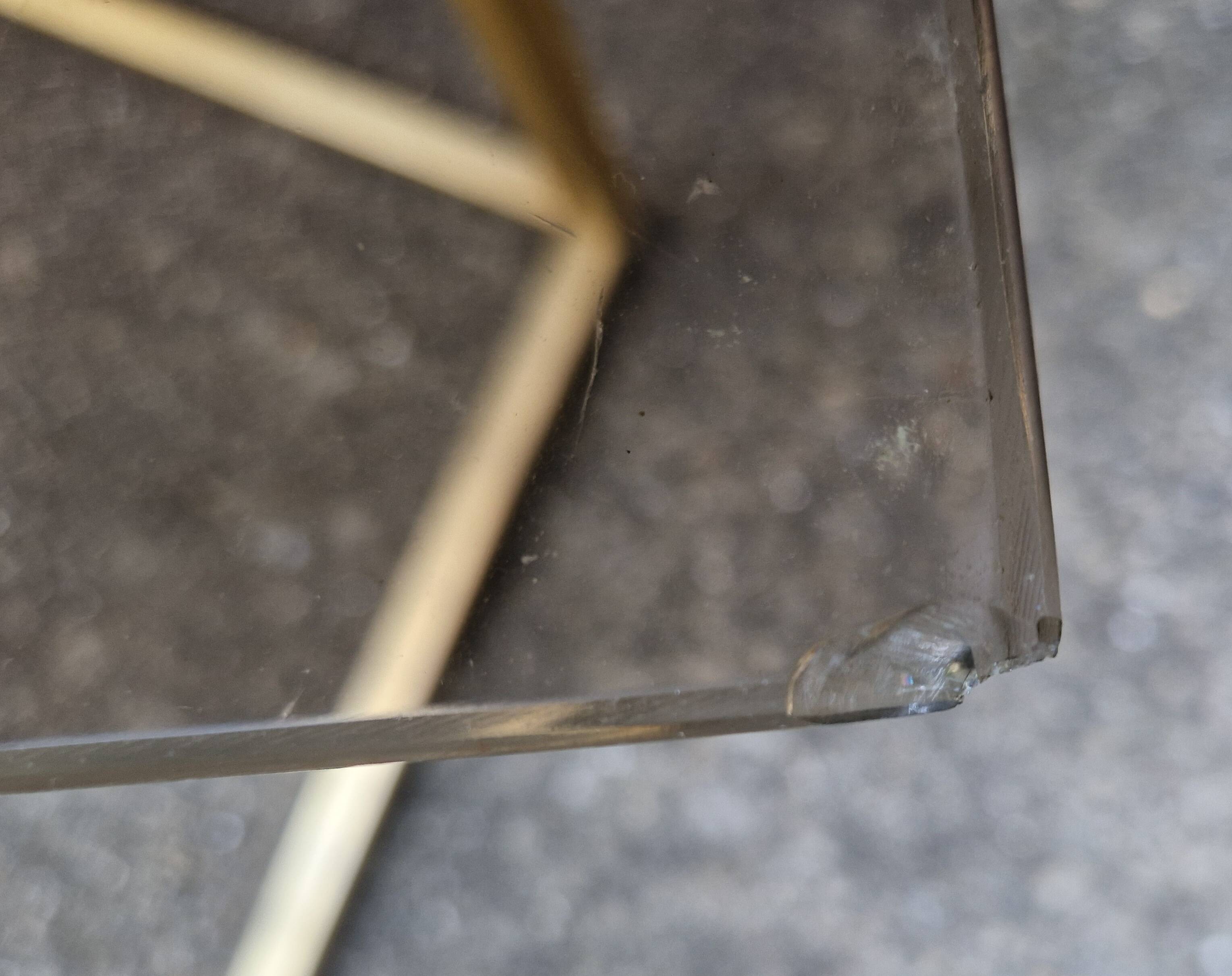 Vintage 1980s gold metal and smoked glass nesting tables