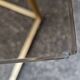 Vintage 1980s gold metal and smoked glass nesting tables